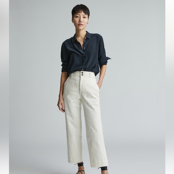NEW Everlane The Organic Straight-Leg Pant in Bone Size 14 - Picture 1 of 9